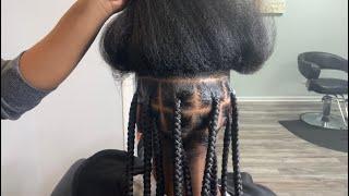 Flat Large knotless braids// Watch me work//DETAILED!!!