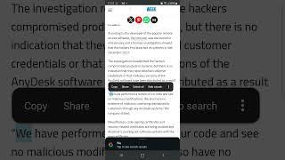 Anydesk #anydesk # Hacked.   https://www.securityweek.com/anydesk-shares-more-information-on-recent