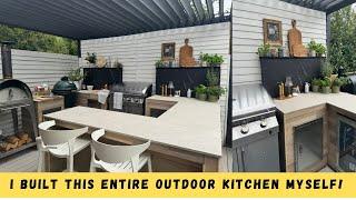 Outdoor Kitchen REVEAL! It’s Finished  ( Budget DIY)