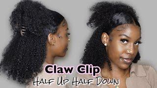 CLAW CLIP HALF UP HALF DOWN HAIRSTYLE! On Natural Hair*