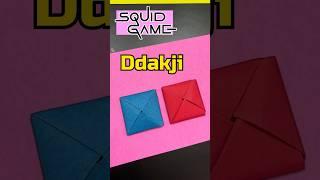 How to make squid game ddakji | origami ddakji DIY  🟥🟦 #squidgame #shorts