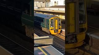 GWR class 158 rattling into Dawlish station on the Paignton to Exmouth service 158950 DMU
