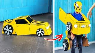 DIY CARDBOARD CAR COSTUME AMAZING PAPER CRAFTS FOR YOU!