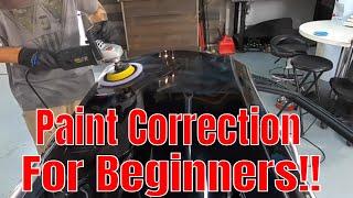 Teaching a NOOB Paint Correction/ Rotary Polisher!! Full 2 Step Correction On Black Paint!!