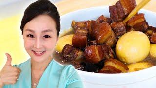 Braised Pork Belly in Soy Sauce, CiCi Li - Asian Home Cooking Recipes