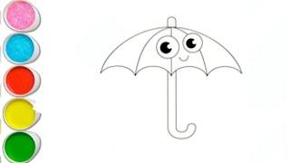 Beautiful Umbrella Drawing, Painting & Coloring For Kids Toddlers_ Kids Art