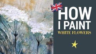 White flowers in watercolor - ENGLISH VERSION