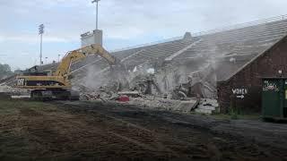 The demolition of Cottingham Stadium begins