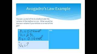 Gas Laws: Avogadro Law (Part 5)