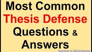 Thesis Defense Questions and Answers #thesis  #defense #questions #dissertation  #defence
