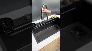 Lefton Kitchen Sink Set With Rainfall Faucet & Pull-Out Faucet & Drain Basket & Cutting Board KS2203