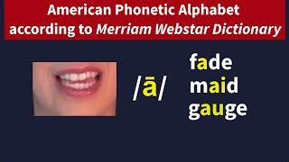 American Phonetic Alphabet (Merriam Webster Dictionary)