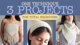 3 Projects Absolute Beginners Can Knit Today! // Stuck on scarf island? Try these triangles!