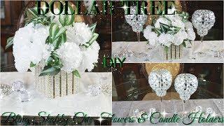 DIY DOLLAR TREE BLING SHABBY CHIC FLOWERS AND CANDLE HOLDERS PETALISBLESS 