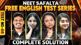 Part Test - 08 | Complete Solution |  NEET SAFALTA Free English Test Series  #neet #neet2025