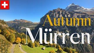 The beautiful mountain village Mürren Switzerland above Lauterbrunnen