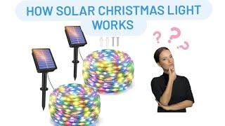 How Solar Christmas Light Works.  Solar Panel and Lithium-ion batteries