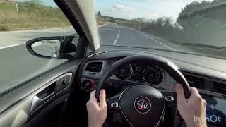 4K Driving Vw Golf mk7 1.6TDI through curves and sound system test (CONVENTIONAL / TOWN / HIGHWAY)