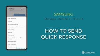 How to Send Quick response - Samsung Messages [Android 11 - One UI 3]