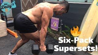 SIX-PACK SUPERSETS! | BJ Gaddour Men's Health MetaShred Fat Loss Circuit Dumbbells Workout