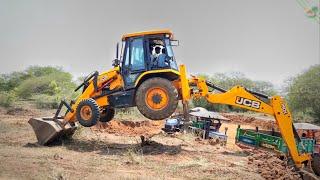 JCP dozer stunt  | Jcp | JCB 3DX vs HMT 3522 Tractor | Come to Village