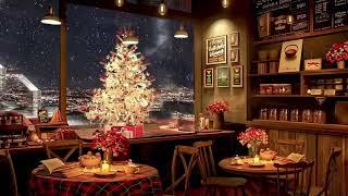 Cozy Christmas Coffee Shop Ambience-1950s Jazz Music for Relaxing Studying | Winter Background Music