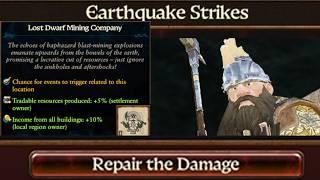 The Lost Dwarf Mining Company Unusual Location Causes Earthquake Which Damages Your Settlement