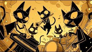 Cozy Black Cats & Deep Bass Groove Smooth Jazz Night