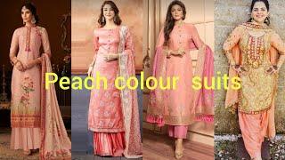 Peach colour suit|| peach colour suit combination|| peach colour punjabi suit| peach colour dress...