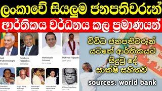 ලංකාවේ සියලු ජනාධිපතිවරුන් ආර්තිකය වර්ධනයකල ප්‍රමානයන් | sri lanka economy growth by president