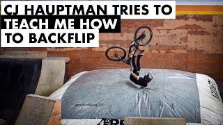 CJ HAUPTMAN "TRIES" TO TEACH ME HOW TO BACK FLIP !!