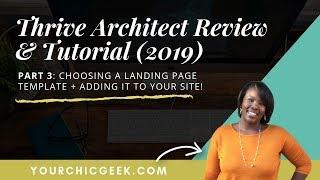 Thrive Architect Review and Tutorial (2019) Part 3: How to Create Landing Pages in WordPress