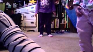 Toddler wipes out after Harlem Shaking too hard