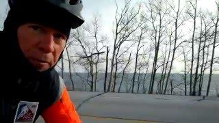 Winter bike ride next to Lake Superior (with subtitles)