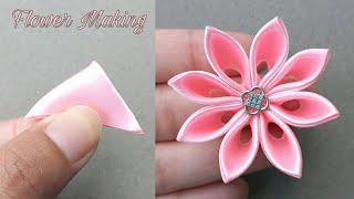 How To Make Fabric Flower | How to make an adorable fabric rose flower ~ in just 4 minutes!