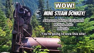 We Found a Rare Steam Donkey Engine!!  Incredible Discoveries Abandoned Bear Basin Mines.