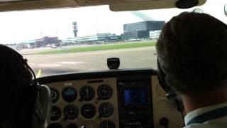 Vliegles Lion Air in Cessna 172M (PH-MDL), Landing Rotterdam the Hague Airport (EHRD) Runway 24 [HD]