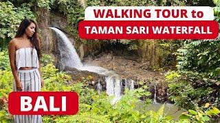   Explore Beautiful Waterfall TAMAN SARI WATERFALL in BALI INDONESIA. 4K VIRTUAL WALKING TOUR