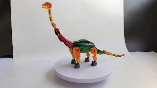 Lego Brachiosaurus dinosaur combiner three member fusion into a big Brachiosaurus