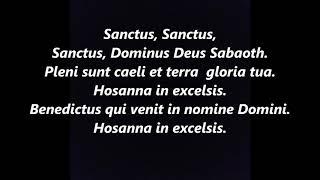 SANCTUS LATIN GREGORIAN CHANT MASS Ordinary Lyrics Words text Sing along song hymn