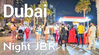 Dubai [4K] Night JBR, Dubai Marina Night Walking Tour 