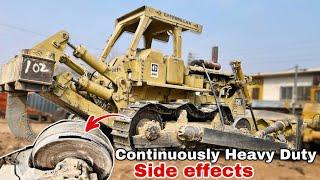 Unexpected  Caterpillar dozer Idler wheel broke due to continuous work on heavy duty projects