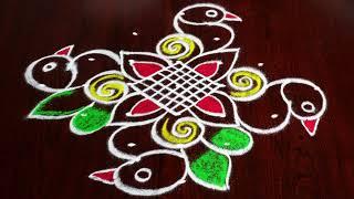 Simple rangoli || birds rangoli || rangoli ||