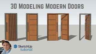 How to Create Simple Modern Doors | SketchUp Tutorial