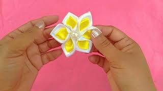 How To Make Beautiful Ribbon Flower || Flowers Making || Ribbon Craft || SUJATA DAS