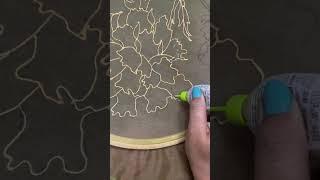 Trying to complete painting on organza saree #shortvideo #painting #art#fabricpainting #fashion#diy