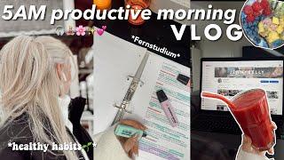 5AM *productive* morning vlog ‍️| healthy habits, fernstudium, grwm