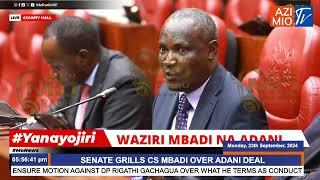 "Stop COVERING UP for Murkomen" Sen. Cherargei EXPLOSIVE words to CS Mbadi over Adani- takeover saga