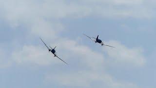 Dakotas performing a fly past at the Portsmouth D-Day 80 Commemoration - Wednesday 5 June 2024