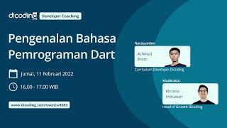 Dicoding Developer Coaching #39: Flutter | Pengenalan Bahasa Pemrograman Dart